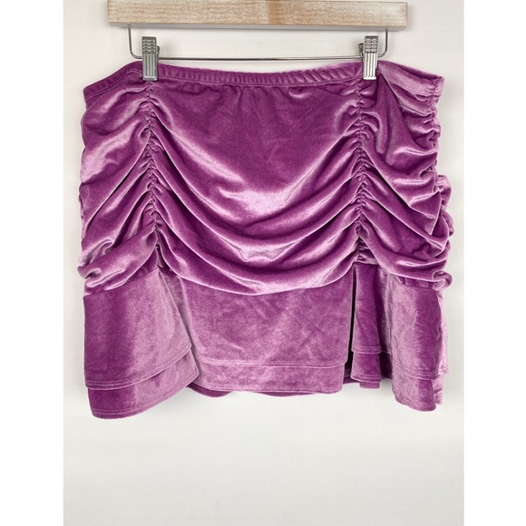 Wild Fable Velvet Fairy Grunge Cinched Mini Skirt XXL Purple Lovers Swiftie - Picture 6 of 9